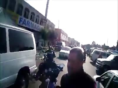 Taxi driver vs motorcyclist.