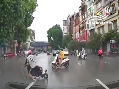 Motorcycle braked urgently ... accidents