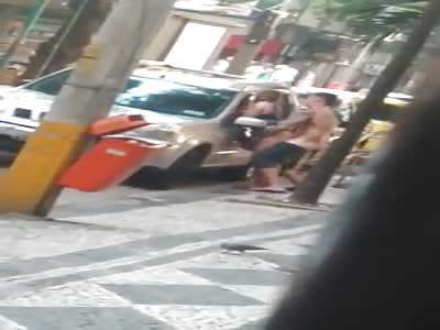 Dude Fucks Bottom Feeding Whore in the Street in Broad Daylight