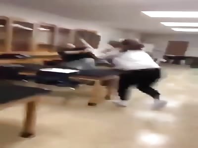 Bitch fights a teacher in class