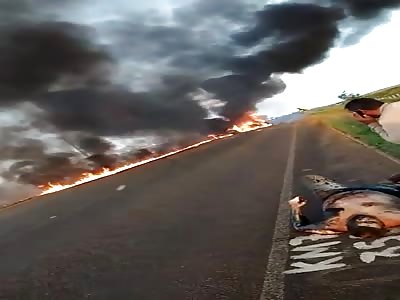 short video, toasted man victim of accident