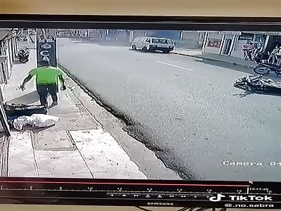 Accident impact with biker