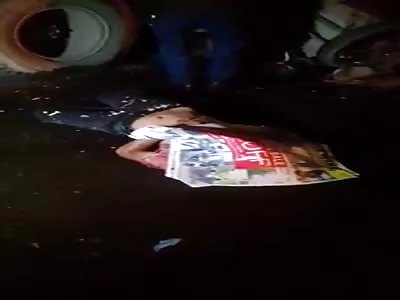 Tricycle driver in the philippines rammed into semi trailer