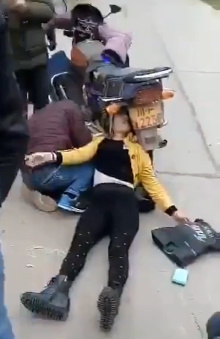  Woman's Head Stuck in Motorcycle Rear Tire