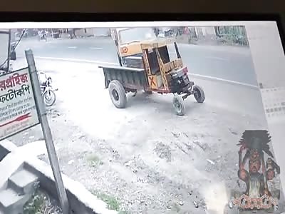 Brutally crushed by truck 