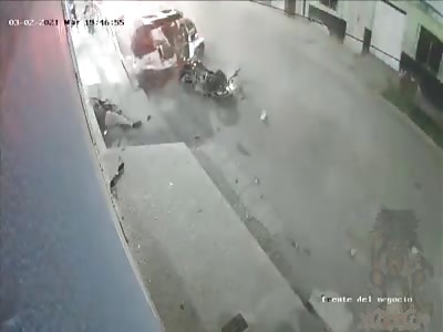 Truck with no brakes takes everything in its path