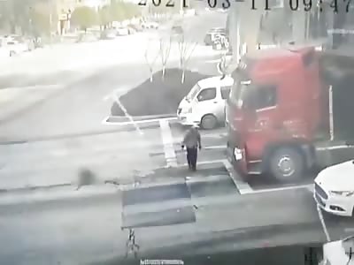 Run over by semi truck