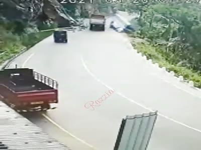 Passenger bus falls into the ravine