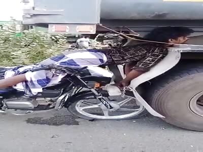 Biker Crashed Into Truck
