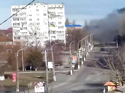 Russian Tank Fires At CameraMan