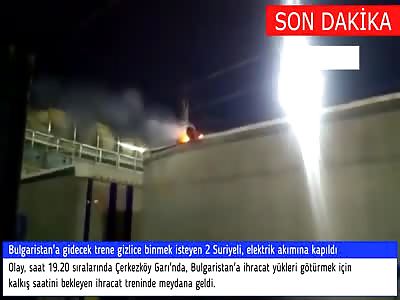 In Turkey 2 Syrians caught fire train