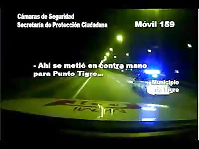 Car evades police control and is pursued. Tigre - Pcia. Buenos Aires