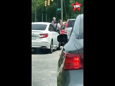 Drivers get into a brawl after one person cuts the line for gas