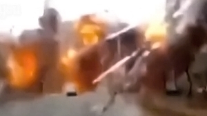 Rocket attack in Chernihiv recorded from dashboard cam