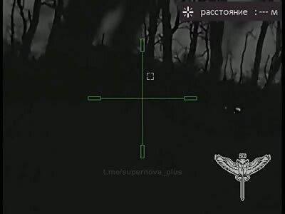 Ukrainian marksman taking out Russian soldiers at night