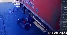 Motorcyclist Tragically Squashed By Truck