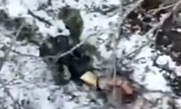 RU quadcopter drone grenade strikes 4 UA soldiers (Extended)