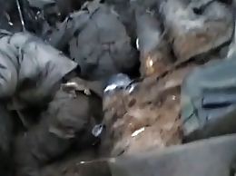 A trench in Bakhmut full of Russian corpses