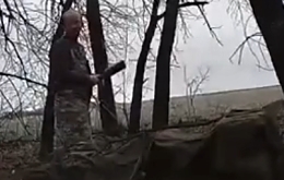 Drunk RU soldier almost kills himself with a grenade