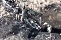 RU soldiers battle a drone