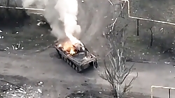 RU BMP-2 with a cope cage was destroyed (clean)
