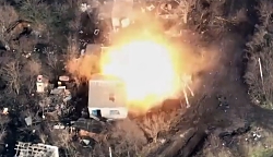 Russian ammunition depot destroyed near Bakhmut