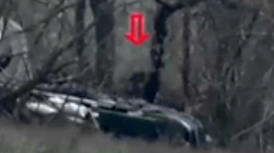 Ukrainian sniper hits a Russian soldier at fairly close range