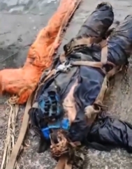 The body of a Russian pilot