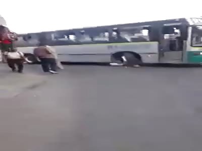 Crushed by bus, Caribbean.