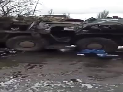 Russian Convoy Completely Destroyed