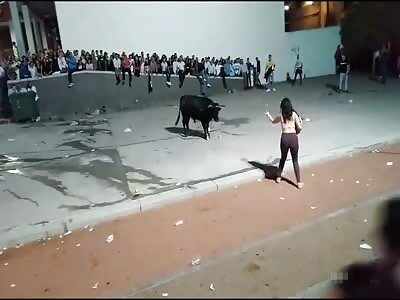 Woman vs Bull