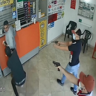 Off Duty Officer Riddled with Bullets by Store Robbers 
