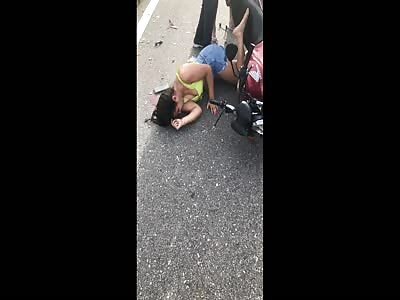Fatality: Beautiful girl collided with biker.