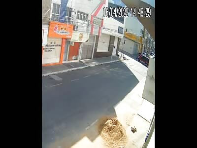 Biker hit on a street corner