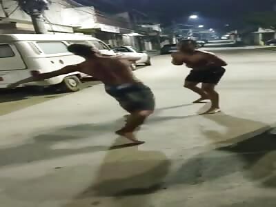 Brutal blow in fight