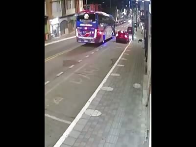 Cyclist has head crushed by bus