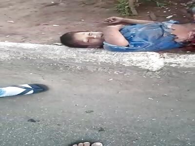 Driver runs over child and father brutally beats him