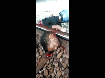 Victim jumps on train tracks