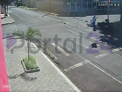 motorcyclist collides at brutal speed
