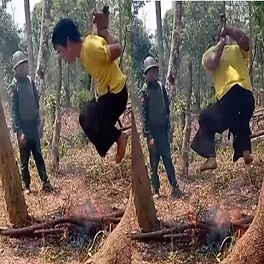 The Myanmar Army Tortures and Uses a Civilian to Keep Their Bonfire Lit
