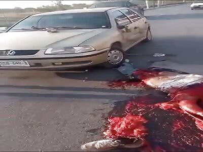 Nice Gore - Body Torn to Shreds in Accident...