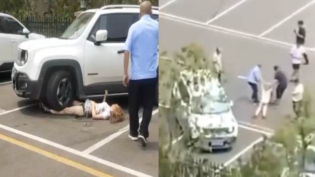 Man Runs Over His Wife Multiple Times While Others Try Helping Her After Argument in a Parking Lot