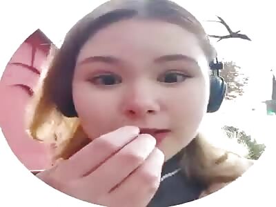Selfie girl caught in Kiev missile attack.