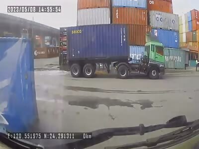 the man does not attention to forklifts [long version]