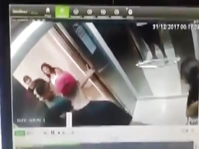 fight and shoot in elevator 