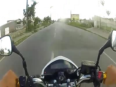 Accident biker first vision 