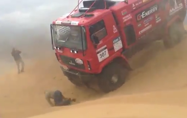 Watch The Horrific Moment When Journalist is Run Over by Truck During Russian Rally