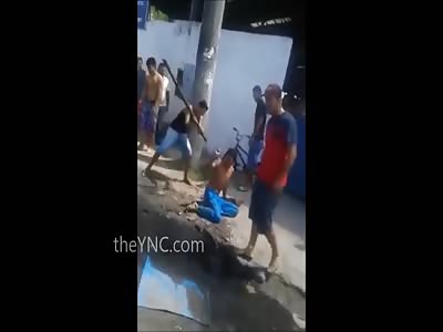 Man Was Caught Stealing and Faces Mob Justice