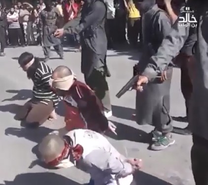 New Public Execution: 3 Kneeling Men Being Executed by Pistol