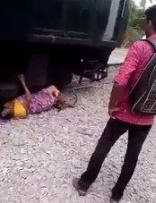 Woman Screams and Cries Seeing Her Leg Mangled by Train